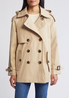 London Fog Double Breasted Belted Water Repellent Raincoat