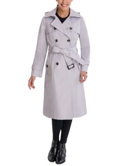 London Fog Double-Breasted Hooded Trench Coat