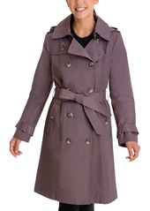 London Fog Double-Breasted Hooded Trench Coat, Created for Macy's