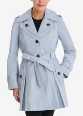 London Fog Petite Hooded Belted Trench Coat