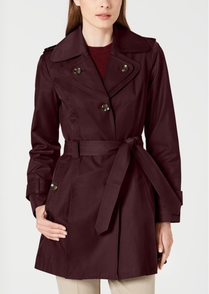 London Fog London Fog Petite Belted Hooded Trench Coat, Created for ...