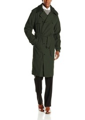 LONDON FOG Men's Plymouth Double Breasted Belted Micro Twill Light Lined Trench Coat  R