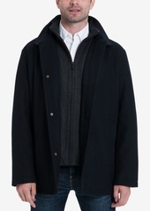 London Fog Men's Wool-Blend Layered Car Coat, Created for Macy's - Medium Gray
