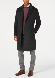 London Fog Men Signature Wool-Blend Overcoat - Dark Charcoal