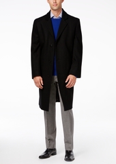 London Fog Men Signature Wool-Blend Overcoat - Dark Charcoal