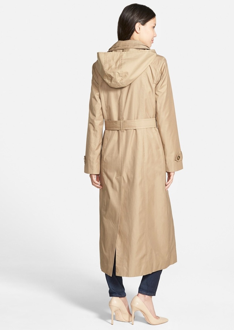 London Fog London Fog Single Breasted Long Trench Coat with Detachable ...