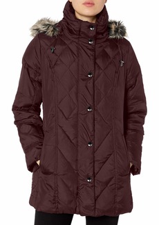 LONDON FOG Women's Diamond Quilted Down Coat  X Small