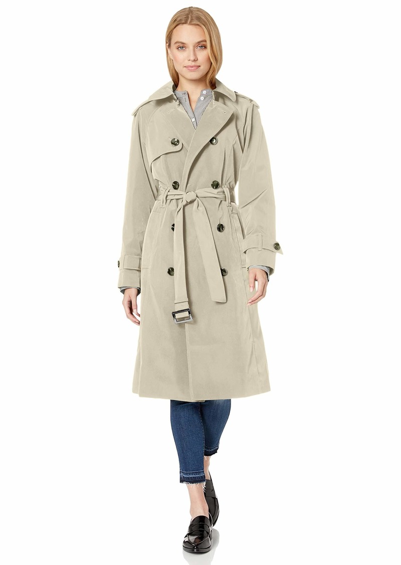 London Fog Women's Double-Breasted 3/4 Length Belted Trench Coat  S
