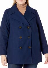LONDON FOG womens Double-breasted Peacoat With Scarf Pea Coat   US
