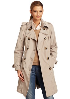 London Fog Women's Double Breasted Rain Trench with Zip and Out Liner