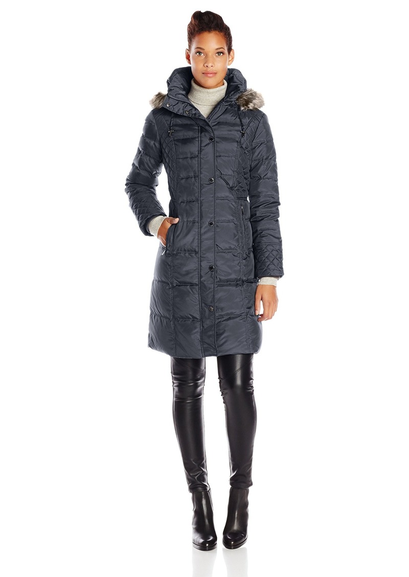 London Fog London Fog Women's Down Coat with Quilted Side Panels ...