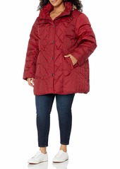 LONDON FOG womens Diamond Quilted Down Alternative Outerwear Coat   US
