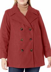 London Fog Women's Double-Breasted Peacoat with Scarf  XL