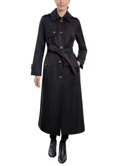 London Fog Women's Single Breasted Long Trench Coat with Epaulettes and Belt  Extra Large