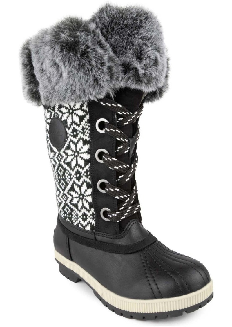 London Fog Melton 2 Womens Faux Leather Cozy Mid-Calf Boots