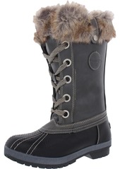 London Fog Melton 2 Womens Faux Leather Cozy Mid-Calf Boots