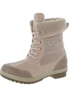 London Fog Mely Womens Faux Leather Logo Winter & Snow Boots