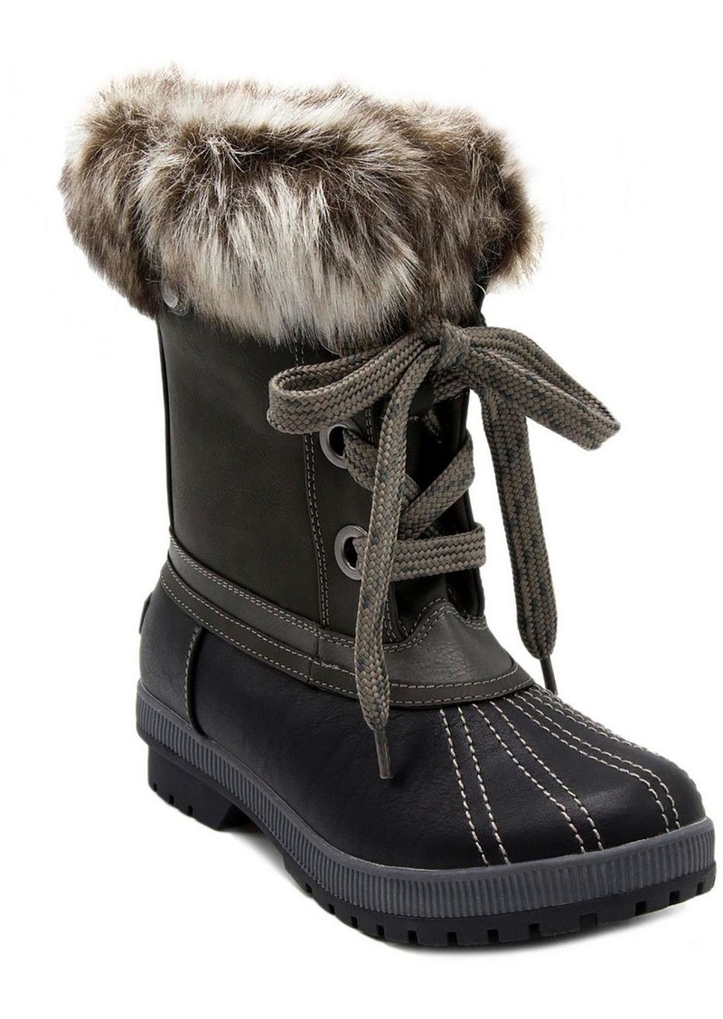 London Fog Milly Womens Faux Leather Cold Weather Winter & Snow Boots