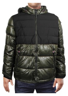 London Fog Tower Mens Puffer Colorblock Quilted Coat