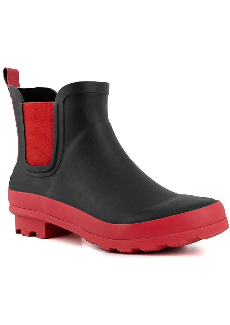 London Fog Wembley Womens Slip-On Ankle Rain Boots