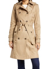 London Fog Double Breasted Trench Coat With Removable Hood in Br Khaki at Nordstrom