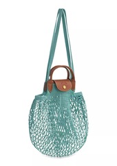 Longchamp Le Pliage Filet Knit Top Handle Bag
