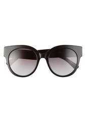 Longchamp 53mm Gradient Round Sunglasses in Black/Grey Gradient at Nordstrom
