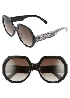 Longchamp 55mm Gradient Geometric Sunglasses