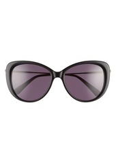 Longchamp 56mm Cat Eye Sunglasses in Black/Grey at Nordstrom