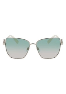 Longchamp 58mm Gradient Rectangular Sunglasses