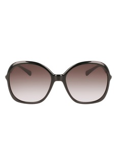 Longchamp 59mm Roseau Modified Rectangle Sunglasses in Black at Nordstrom Rack