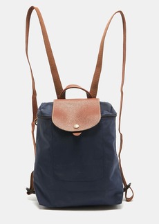 Longchamp Brown/navy Nylon Le Pliage Backpack