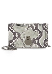 Longchamp Cavalcade Snake Embossed Leather Wallet on a Chain