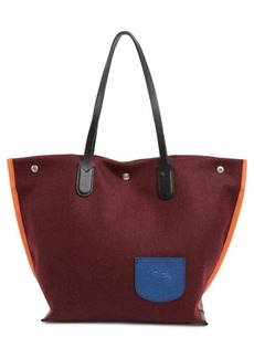 Longchamp Essential Wool & Leather Open Tote in Burgundy at Nordstrom