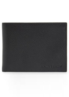 Longchamp Le Foulonné Coin Pouch Leather Bifold Wallet in Black at Nordstrom