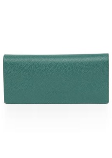 Longchamp Le Foulonné Leather Continental Wallet in Cypress at Nordstrom