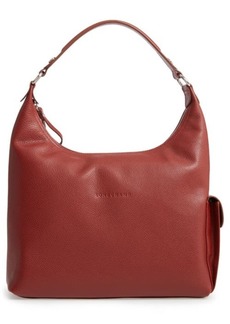 Longchamp Le Foulonné Leather Hobo in Chestnut at Nordstrom
