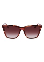 Longchamp Le Pliage 56mm Gradient Rectangular Sunglasses