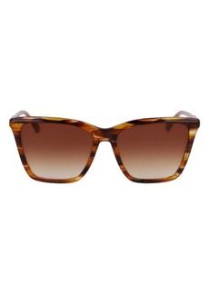 Longchamp Le Pliage 56mm Gradient Rectangular Sunglasses