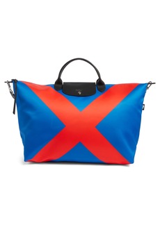 Longchamp Le Pliage Casaque Recycled Canvas Travel Bag in Cobalt/Red at Nordstrom Rack