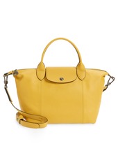 Longchamp Le Pliage Cuir Leather Shoulder Bag in Yellow at Nordstrom