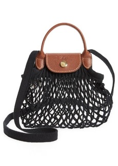 Longchamp Le Pliage Extra Small Filet Knit Shoulder Bag in Black at Nordstrom