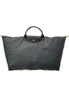 Longchamp Le Pliage Green Medium Canvas & Leather Travel Bag
