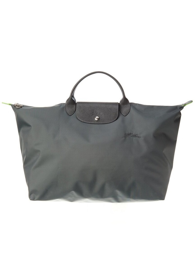 Longchamp Le Pliage Green Small Canvas & Leather Travel Bag