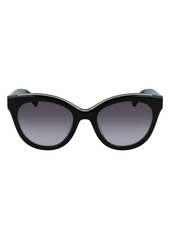 Longchamp LGP Monogram 54mm Cat Eye Sunglasses in Black at Nordstrom Rack