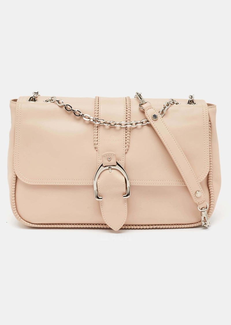 Longchamp Light Peach Leather Amazone Shoulder Bag