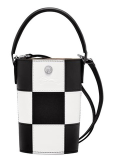 Longchamp Mini Épure Checker Leather Bucket Bag