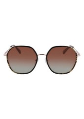 Longchamp Roseau 58mm Gradient Rectangular Sunglasses
