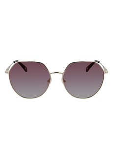 Longchamp Roseau 60mm Gradient Round Sunglasses in Gold /Rose at Nordstrom Rack