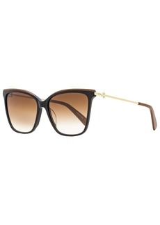 Longchamp Women's Square Sunglasses LO683S 001 Black/Brown/Gold 56mm